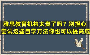 雅思教育机构太贵了吗？别担心 尝试这些自学方法你也可以提高成绩！